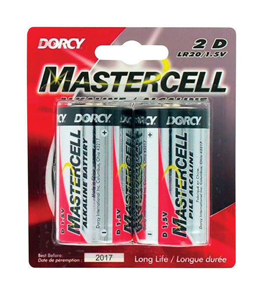 Dorcy Mastercell D Alkaline Batteries 2 pk Carded
