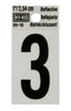 Hy-Ko 1 in. Reflective Black Vinyl Number 3 Self-Adhesive 1 pc. (Pack of 10)