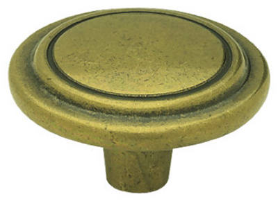 Antique Brass Raised Ring Round Cabinet Knobs, 2-Pk.
