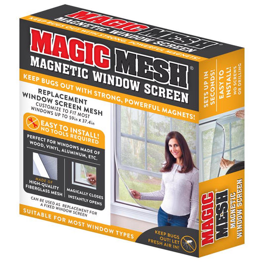 Magic Mesh Magnetic Replacement Window Screen Fiberglass 1 pk