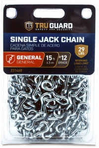 Single Jack Chain, Zinc-Plated Steel, #12 x 15-Ft.