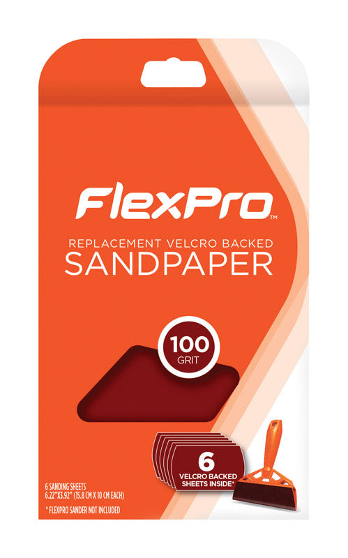 FlexPro  6 in. L 100 Grit Abrasive Mineral  Sandpaper  6 pk
