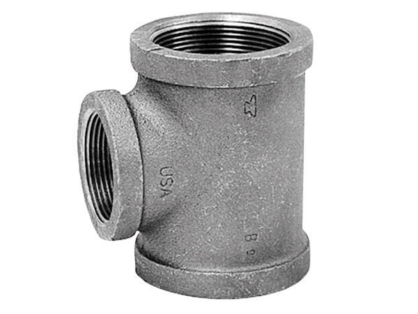 Yunque de 1-1/2 pulg. FPT x 2 pulg. de diámetro FPT, te reductora de hierro maleable galvanizado
