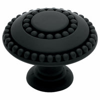 Double Beaded Cabinet Knob, Black Matte, 1-3/8-In. Round