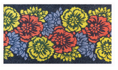 Coir Door Mat, Floral, 18 x 30-In.