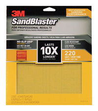 3M  SandBlaster  11 in. L x 9 in. W 220 Grit Ceramic  Sandpaper  4 pk