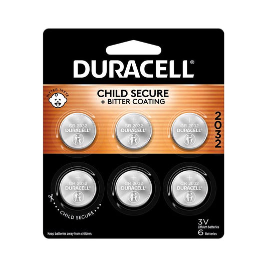 Duracell Lithium 2032 3 volt Electronic/Thermometer/Watch Battery 6 pk