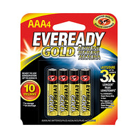 Eveready Gold AAA Alkaline Batteries 4 pk Carded