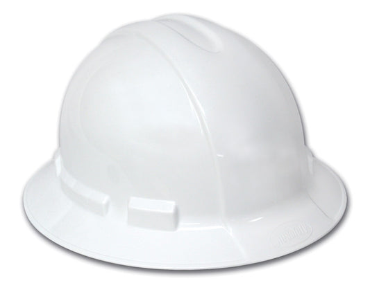 Tekk Polyethylene White 4-Point Ratchet Non-Vented UV-Rays Full Brim Hard Hat