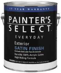 Everyday Exterior Acrylic Latex Paint, White Satin, 1-Gal. (Pack of 4)