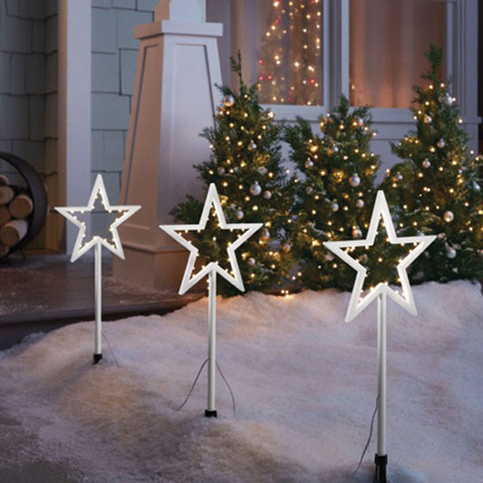 Celebrations  LED Star  Pathway Marker  Plastic  White  3 pc.