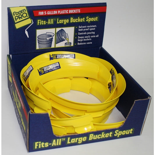 FoamPRO Fits-All 7 in.   W Yellow Plastic Bucket Spout