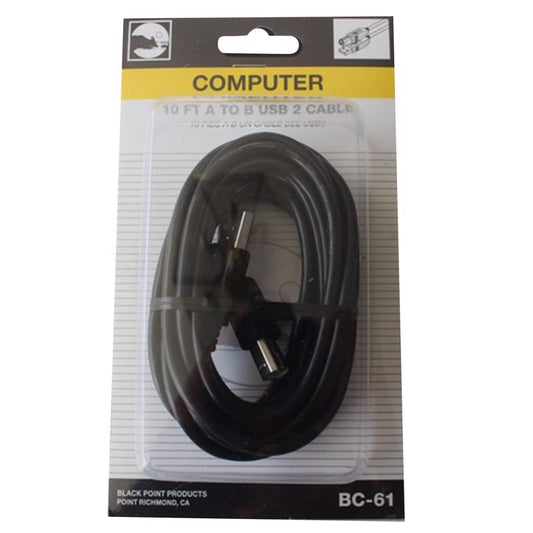 Black Point Products 10 ft. L USB Cable