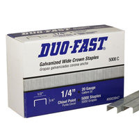 Duo-Fast 5000 Series 1/2 in. W X 1/4 in. L 20 Ga. Wide Crown Staples 5000 pk (Pack of 20)