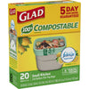 Glad 2.6 gal Lemon Scent Compost Bags Quick Tie 20 pk