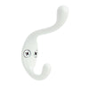 Amerock  3-5/16 in. L White  Zinc  Medium  Coat and Hat  Hook  1 pk