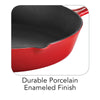 12 in Enameled Cast-Iron Series 1000 Skillet - Gradated Red