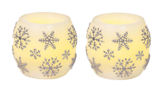 Inglow White No Scent Pillar Holiday Candles 2 in. H (Pack of 24)