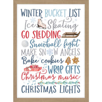 P. Graham Dunn Multicolored Winter Bucket List Framed Art Indoor Christmas Decor (Pack of 4)