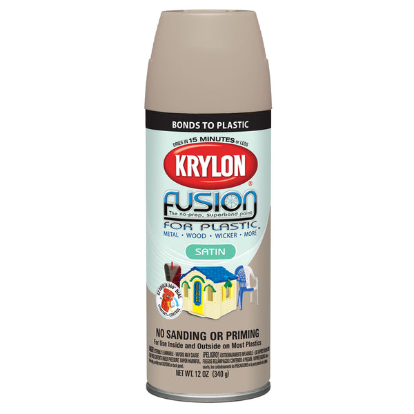 Pintura en aerosol Fusion de Krylon Satin Almond de 12 oz (paquete de 6)
