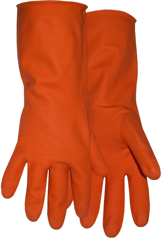 Boss Gloves 4708M Medium 12" Orange Latex Lined Gloves                                                                                                