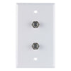 GE White Plastic Coaxial Wall Plate 1 pk