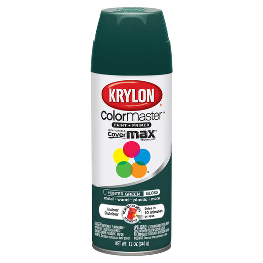 Krylon ColorMaster Gloss Hunter Green Spray Paint 12 oz. (Pack of 6)