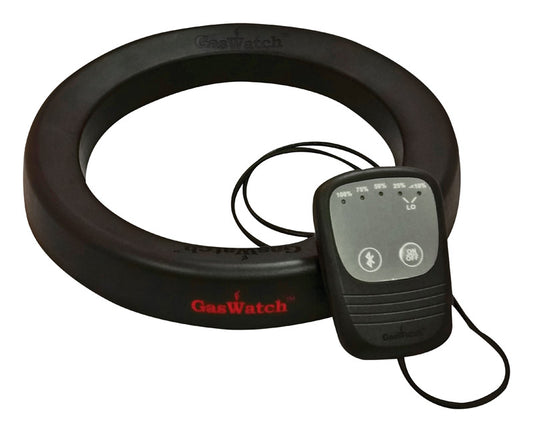 GasWatch Black Matte Plastic Bluetooth Enabled Digital Propane Tank Level Indicator for 20 lbs. Tank