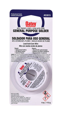 Oatey 4 oz Acid Core Wire Solder 0.081 in. D Tin/Lead 40/60