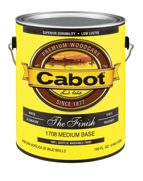 Pintura para exteriores Cabot The Finish de base media, 1 capa, garantía de 15 años (caja de 4)