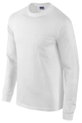 MED WHT L/S T Shirt (Pack of 2)