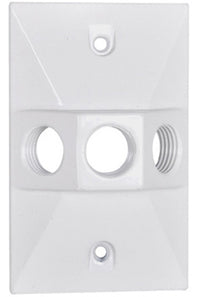 Weatherproof Rectangular Lampholder Cover, White
