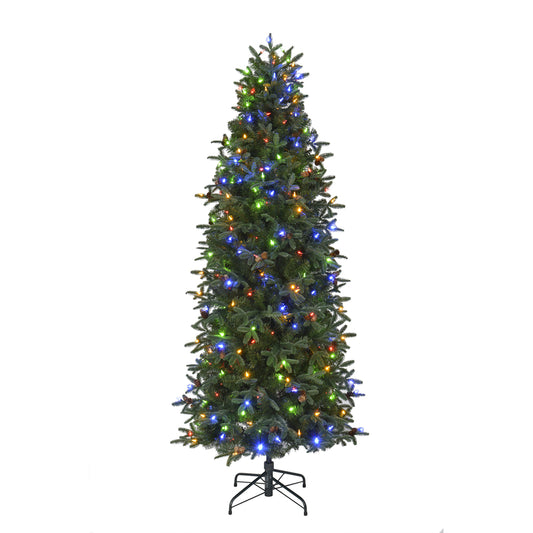 Celebrations 7 ft. Slim Incandescent 300 ct Lexington Color Changing Christmas Tree