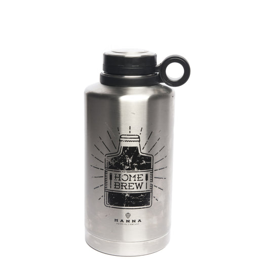 Manna 64 oz Home Brew Silver BPA Free Insulated Bottle