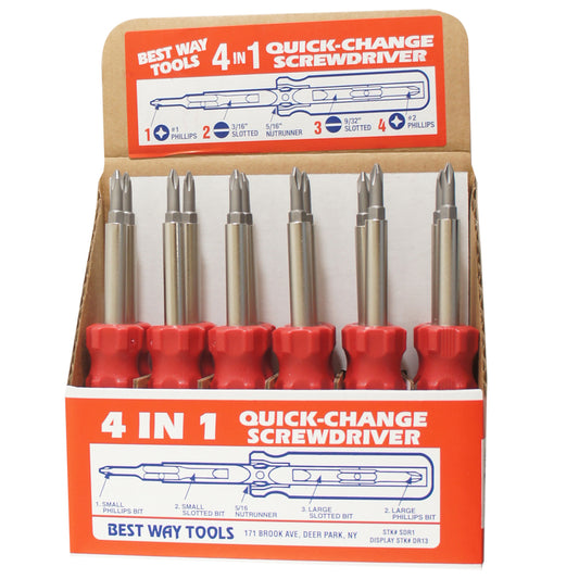 Best Way Tools 5/16 in. S X 4 in. L Hex Multi-Bit Screwdriver (Pack of 12)