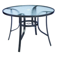 Living Accents Fairview Round Black Glass Dining Table