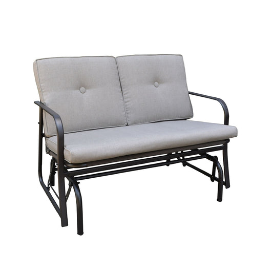 Living Accents Steel Frame Gray/Black Jefferson Double Glider 500 lbs. Capacity, 32.31 Hx45.51 W in.