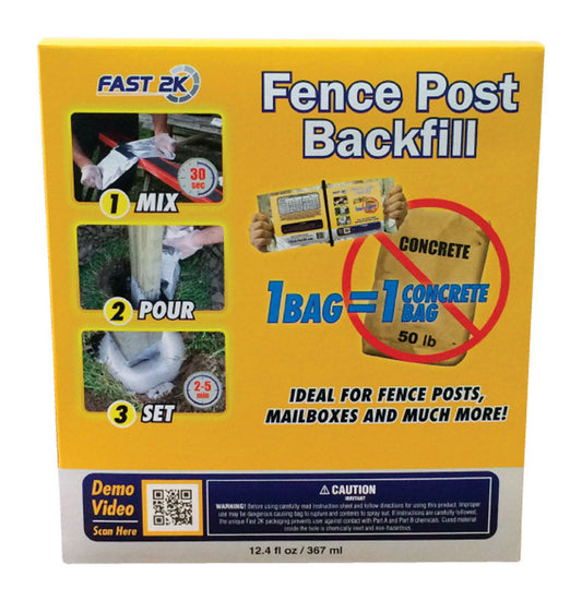 Fast 2K Gray Fence Post Backfill 12.4 oz. for Outdoor Use