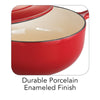 3 Qt Enameled Cast-Iron Series 1000 Covered Saucier - Gradated Red
