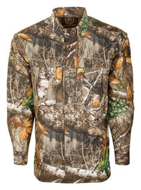 Drake  Dura-Lite  L  Long Sleeve  Men's  Collared  Realtree Edge  Shirt