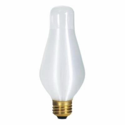 Glowescent Spun Satin Torpedo Chandelier Light Bulb, White, Candelabra Base, 25-Watts (Pack of 6)