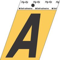 Address Letters, "A", Black/Gold Aluminum, Adhesive, 3.5-In. (Pack of 10)