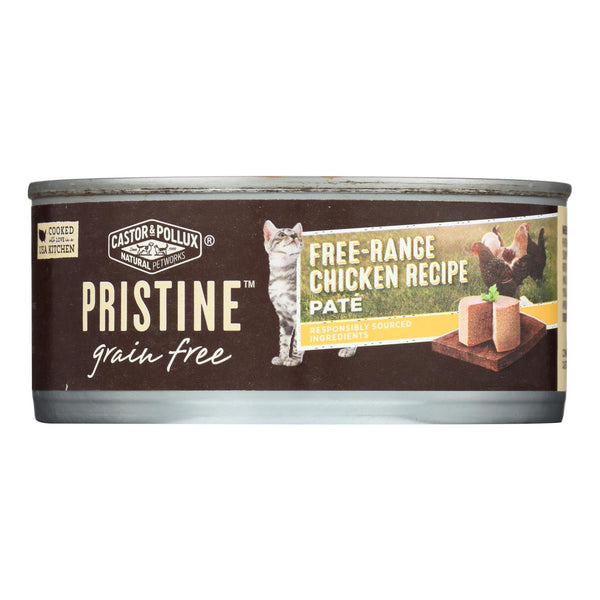 Comida húmeda para gatos sin cereales Pristine de Castor and Pollux - Receta de pollo de corral - Caja de 24 - 5,5 oz. (paquete de 24)