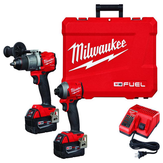 Milwaukee M18 Fuel 18 V 5 A Cordless Brushless 2 Tool Hammer Drill and Impact Driver Kit