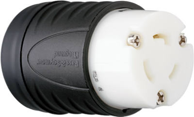Locking Connector, Black & White, 2-Pole/3-Wire, 20A, 125-Volt