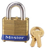 Master Lock 1-9/16 in. W Laminated Brass 4-Pin Cylinder Padlock