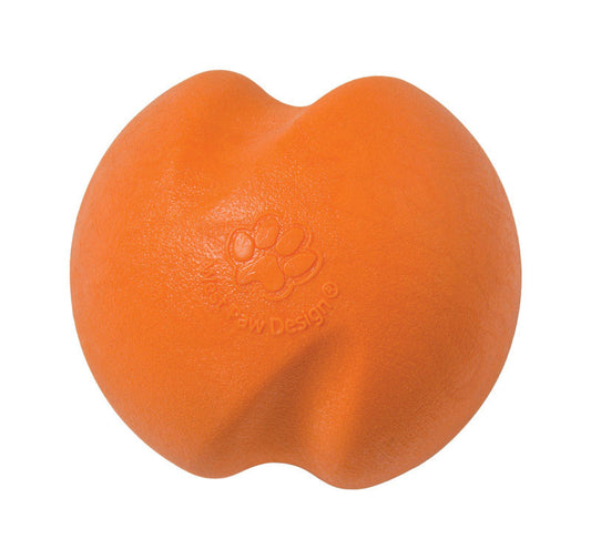 West Paw  Zogoflex  Orange  Jive  Synthetic Rubber  Ball Dog Toy  Small