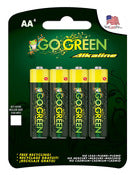 Gogreen Power Inc 24001 Aa Alkaline Batteries 4 Pack