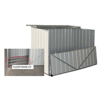 Build-Well 4 ft. x 3 ft. Metal Horizontal Storage Shed with Floor Kit