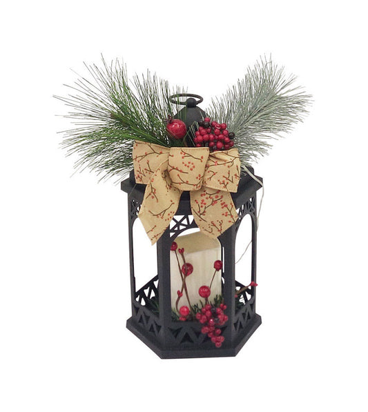 Celebrations LED Gazebo Lantern Christmas Decoration Black Plastic 1 pk (Pack of 4)